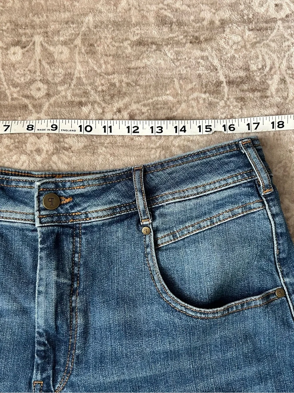 Anthropology Pilcro Medium Blue Denim Rolled Cuff Denim Shorts NWOT